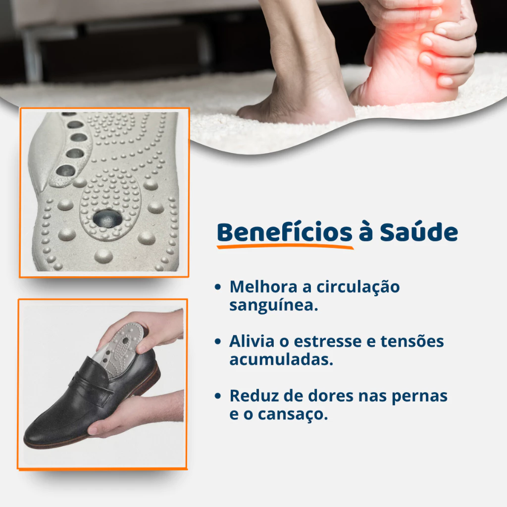 Palmilha Ortopédica Magnética Anatômica