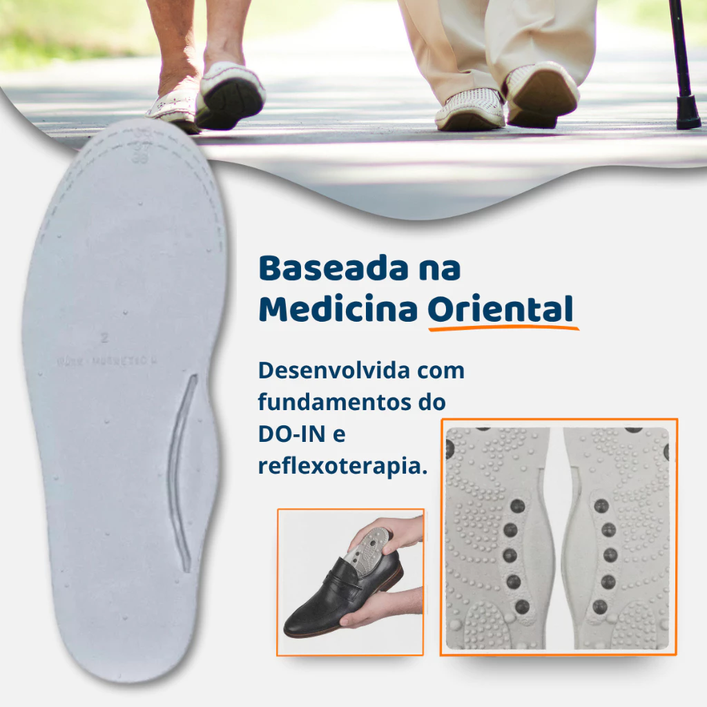 Palmilha Ortopédica Magnética Anatômica