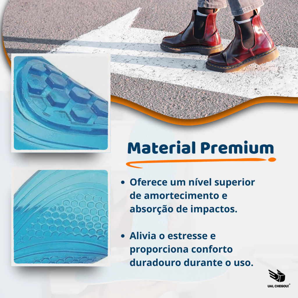  Palmilha de Silicone Gel Ortopédica